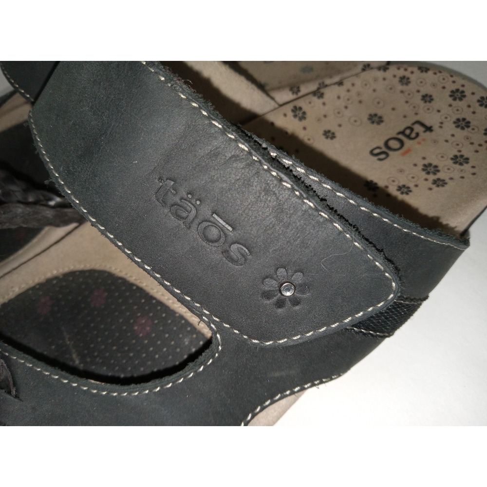 Taos Double Strap Black Leather Slide Sandals Women's Size 11 Comfort - Picture 7 of 15